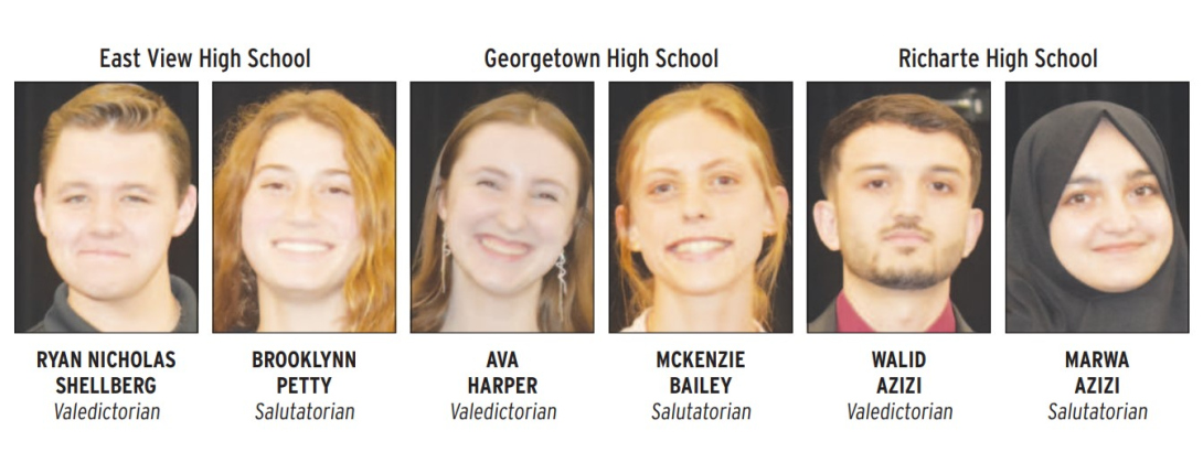 Georgetown ISD's class of 2023 valedictorians and salutatorians. 