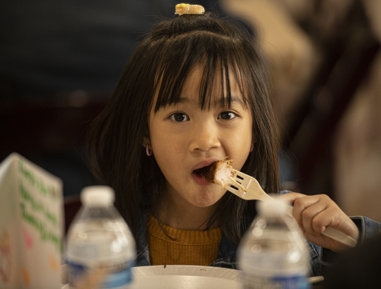 5-year-old Zoe Nguyen enjoyed spending time with her  family at the Community Thanksgiving, held at the Georgetown Community Center in San Gabriel Park on Thursday, November 23, 2023.