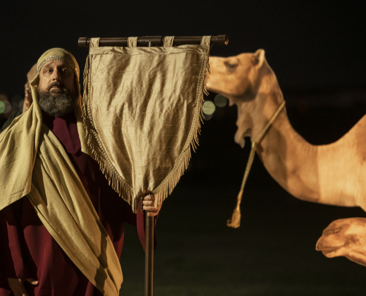 Don O'Dell is seen in his role near the manger birth scene at  Immanuel Lutheran Church for their Pilgrimage to Bethlehem, the church's Live Nativity, on Saturday, December 9, 2023.