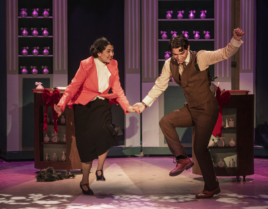 Daisy Greggio, as Ilona, and Will Mallick, as Steven Kodaly, are  shown in a  Thursday, February 1, 2024 photo from the Palace's Springer Stage production  of "She Loves Me," playing through March 3.