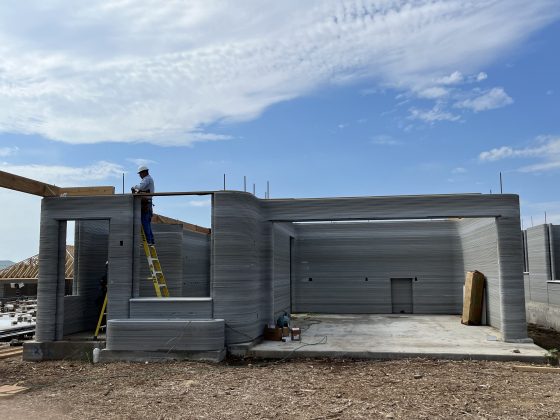 A 3D home is in the process of being built at Wolf Ranch June 5. 