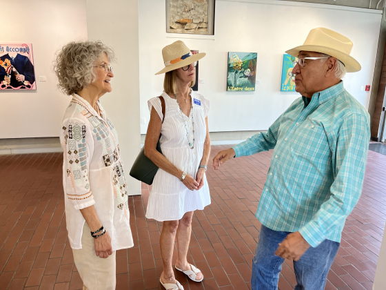 eorgetown artist Diane Sandlin and Chamber of Commerce Ambassador Ann Kaiser visit with photographer and Arts and Culture Board Member David Valdez at the Georgetown Art Works 10th anniversary reception at the Georgetown Art Center Saturday, August 19.  Photo courtesy Georgetown Art Works 