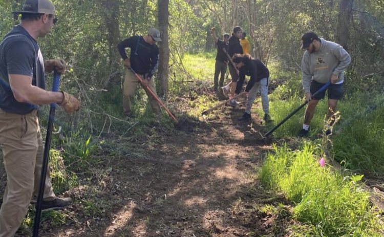 Southwestern students worked with the Georgetown Trails Foundation to clear campus land that will become part of a trail system connecting San Gabriel Park and Southwestern. Courtesy the Georgetown Trails Foundation