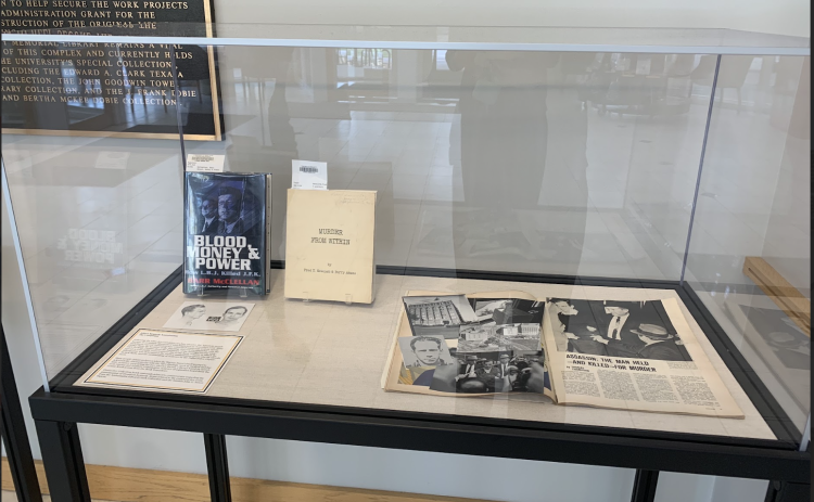 The second case features items that highlight the aftermath of the President’s assassination. (Photo by Kaitlyn Wilkes)