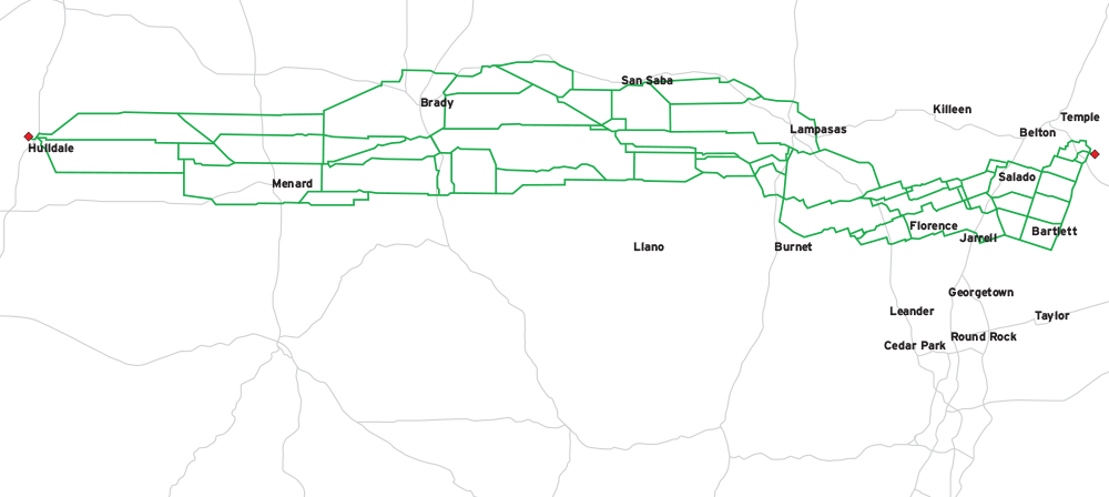 Bell County East–Big Hill Map