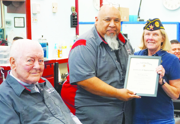 American Legion Post 174 presented a Certificate of Appreciation to David’s Barber Shop October 7 for the business’ support of the Post’s clothing collections for at-risk veterans and people experiencing homelessness. The barber shop has assisted the Post with this project for the past five years.