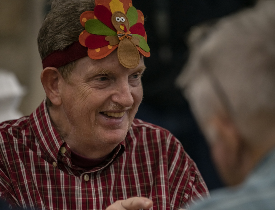 Diner Kevin Manley was dressed for the season.