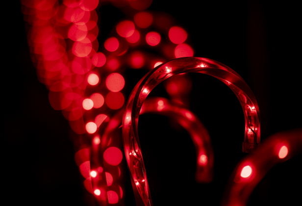 The community of Coupland is decked out for the Christmas holiday season with lights around the depot, caboose and tracks Sunday, December 11, 2022.  