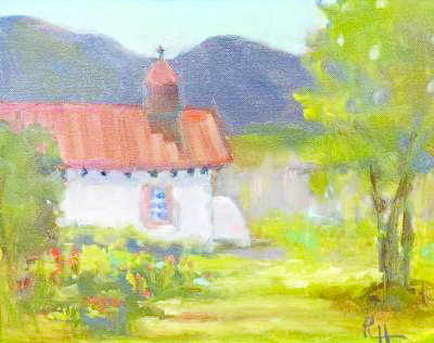 “Quiet Church” by Rhonda Hosteter is on display at Healing Arts Gallery through January 6.