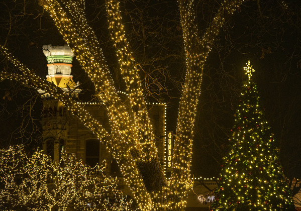The holiday season has been filled with lights around Georgetown's town square, as seen on Monday, December 19.