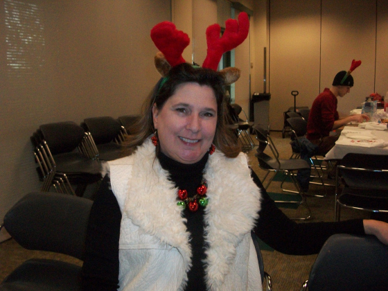 Becky Folta-May, executive director for A Gift of Time Georgetown, was in the holiday spirit during Camille’s Memory Café’s December 16 Christmas party.