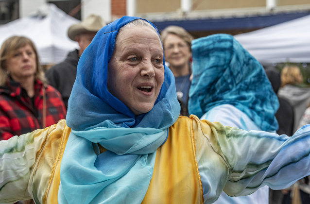 Theresa Bates performs with other dancers from Georgetown Church of the Nazarene at the church's Bethlehem Village.