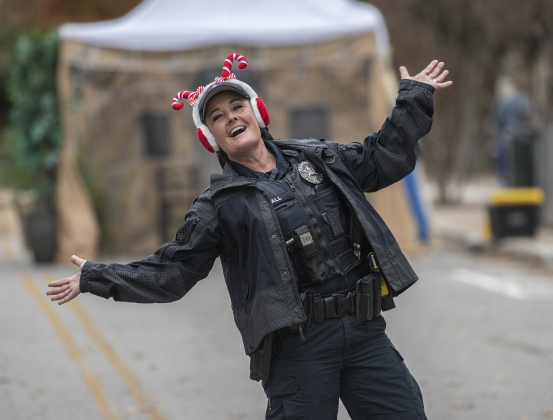 Georgetown Police Department officer Shannon Hall was in the holiday spirit.