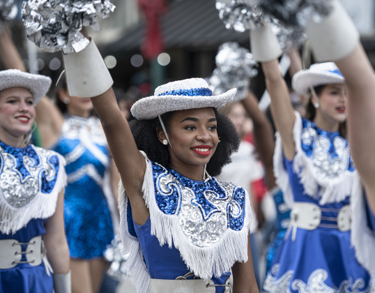 Josilynn Tyler, a 16-year-old, joins other members of the Georgetown High School Georgettes.