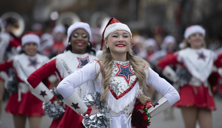 Members of the East View High Sparklers Dance Team perform.