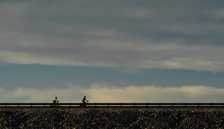 A couple, seen from D.B. Wood Road,  enjoys a ride along the road crossing over the dam at Lake Georgetown on New Years Eve, Saturday, December 31, 2022.  The last day and evening of the year was a good one to be outdoors.