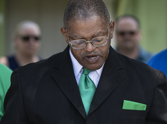 Rev. Dr. William Quickly, President, Georgetown Fellowship of Churches, offers an invocation during the 69th Juneteenth Celebration conducted by the Georgetown Cultural Citizen Memorial Association on Saturday, June 19, 2021.  (Sun Archive)
