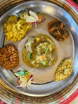 A goat meat stew plate from the Taste of Ethiopia.