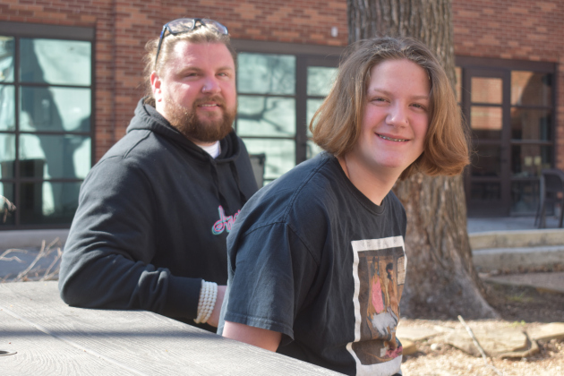 Cody Ivins and his family are spreading the word about the dangers of fentanyl, which killed his son Layton in January. Cody sits here with his son Kylon, 15, who was Layton’s younger brother.