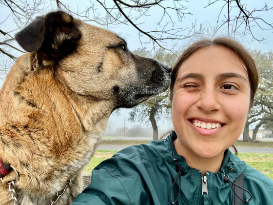 Selena Almaraz works with Glory, one of the Level 3 dogs at the Georgetown Animal Shelter. 