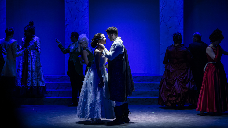 Lauren Campion, left, as Ella, and Jacob Rosenbaum, playing Topher,  are shown in a scene from the  Thursday, March 30.