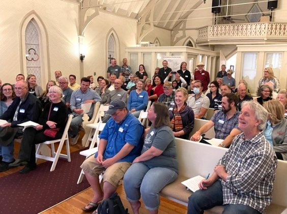 Georgetown residents gather inside the Grace Heritage Center for a launch meeting of the Old Town Neighborhood Association. The meeting, which took place Tuesday, February 28, was the first for the association. Photo courtesy Susan Stone