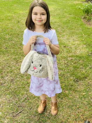 Granddaughter Greta Berg is ready for Easter.  Photo by Linda Dwyer