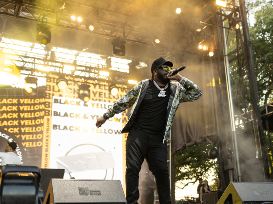 Hip-hop and R&amp;B artist T-Pain sings at the Two Step  Inn festival Sat- urday afternoon.  Although primari- ly a country music  festival, T-Pain was one of a few artists present who represented different genres of music.
