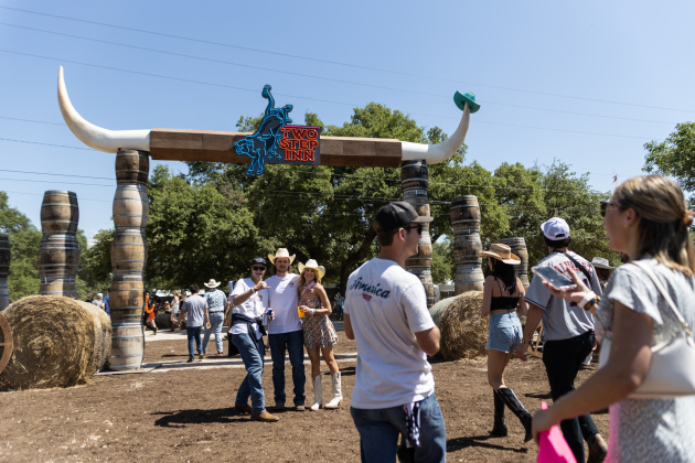 Guests enter the gates at the Two Step Inn.