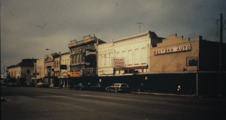 Austin Avenue as photographed in the early years of the Main Street Program in the 1980s. 