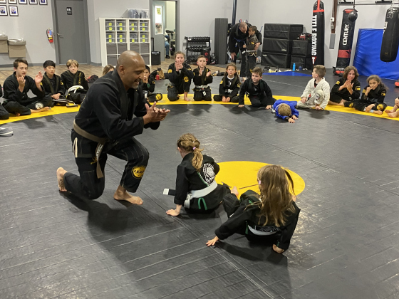 Coach and Co-Owner JJ Martinez teaches a jiu jitsu class at John’s Gym in Georgetown. 