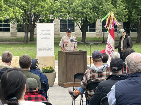 Wilson Benavides makes his presentation April 23.