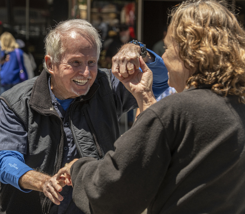 Jim and Lori Moulder dance to the music of Sister Golden Hair.