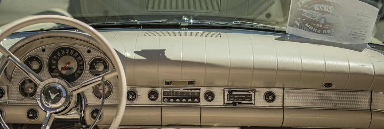 The interior of a 1957 Ford Thunderbird owned by Mark Northrup  was one of the car show entries.