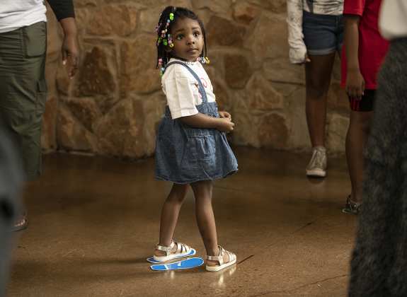 3-year-old Shylah Soloye took part in the Cake Walk at Georgetown's 71st Juneteenth celebration.