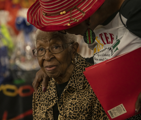 94-year-old Beatrice Miller, left, with Paulette Taylor, was among those honored during  Georgetown's 71st Juneteenth celebration.