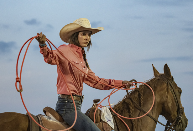 Madison Martin of Bulverde, Texas prepares to compete in Breakaway Roping.