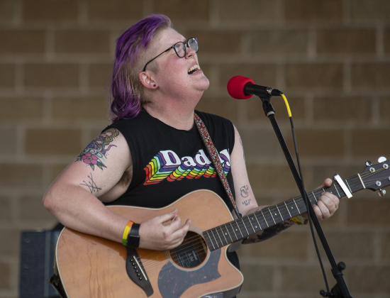 Brooke Ashley Eden performs during  the 2023 Taylor Pride Festival.