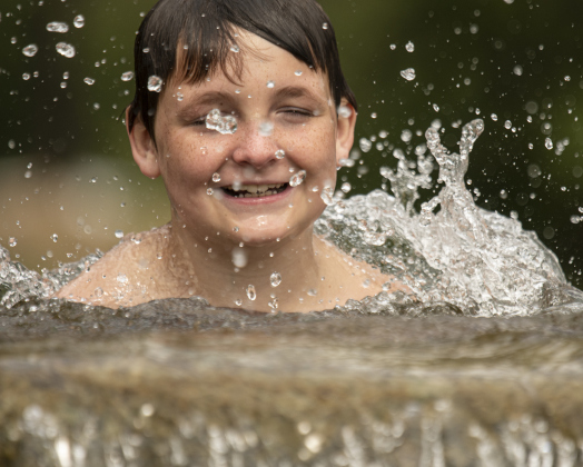 Christopher Wedding enjoying cooling off.