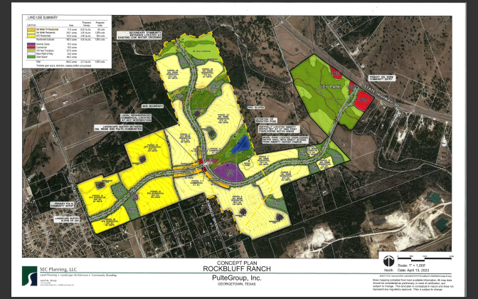 A concept plan shows a proposed development in Northwest Georgetown that would bring nearly 2,000 units to the city’s extra territorial jurisdiction.