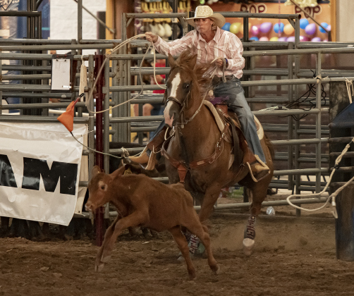 Brandi Bauerle of Kenedy, Texas competes in Breakaway Roping.