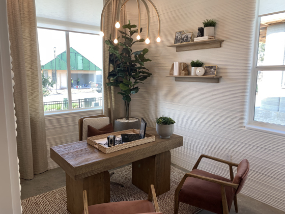 The office can double as a smaller bedroom.