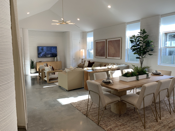 The living room and dining room flow to create an open concept floorplan.