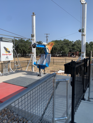 The Saber Tooth Zip ride reaches 130 feet and goes 30 miles-per-hour on the return trip.
