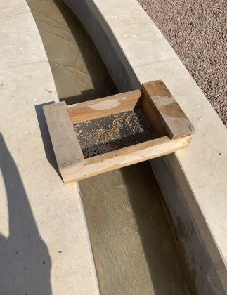 The new outdoor sluice gives visitors the chance to find their own fossils, gems or arrowheads.