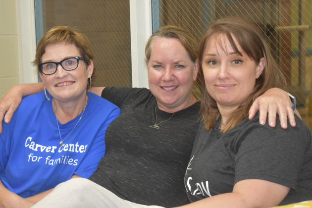 Realizing the dream of creating a Family Resource Center are Director Nita Riggins, Georgetown Health Foundation vice president Suzy Pukys and Allison Zander, Carver Center for Families outreach coordinator.