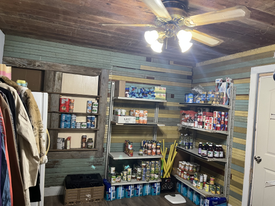Stephanie Myers and her family converted their garage into a food pantry in Bartlett.