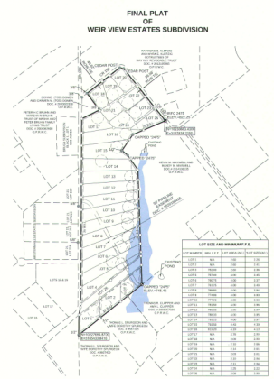 Plans show the finalized lots for Wier View Estates. Illustration courtesy of Henderson Professional Engineers.