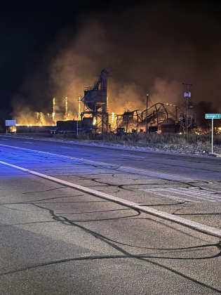 American Plant Food Corporation on fire in Bartlett. Photo courtesy of Williamson County Emergency Services.