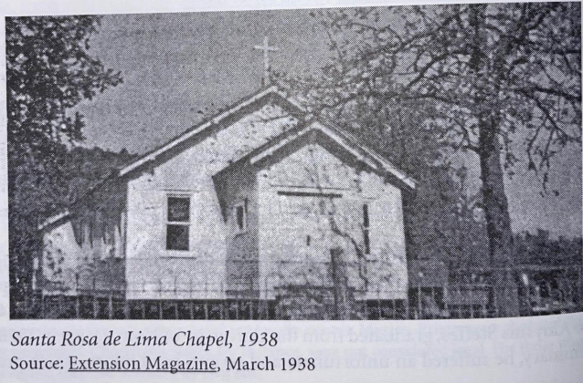 Santa Rosa’s original tiny church, opened in 1938.